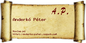 Anderkó Péter névjegykártya