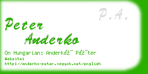 peter anderko business card